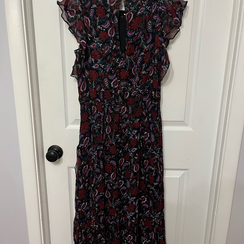 Draper James Kacey Dress Smocked Waist Faux Wrap Ruffle Floral Midi small - Picture 7 of 8